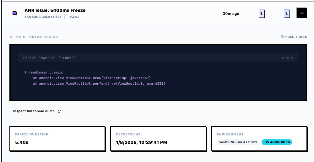 Error/ANR/Crash Detection
